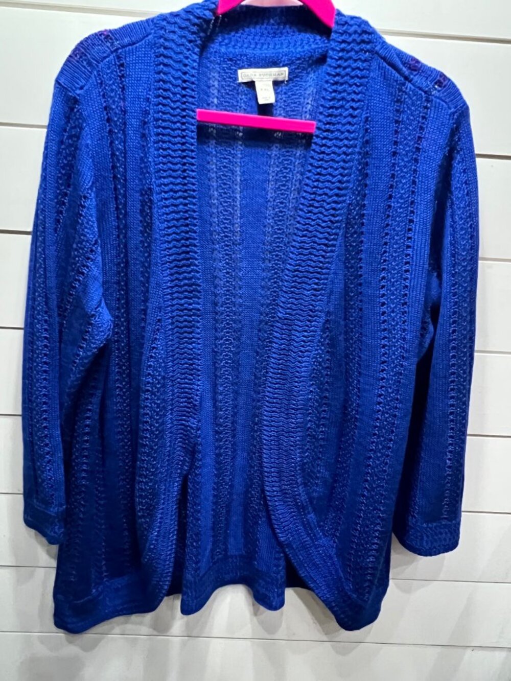 Dana Buchman Royal Blue Open Knit Cardigan Size XXL